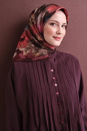 Armine Çiçek Desenli Sura İpek Eşarp 9613DS