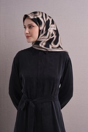 Armine Geometrik Desenli Sura İpek Eşarp 9614DS