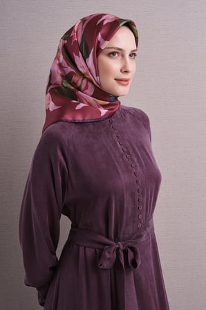 Armine Çiçek Desenli Sura İpek Eşarp 9620DS