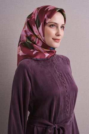 Armine Çiçek Desenli Sura İpek Eşarp 9620DS
