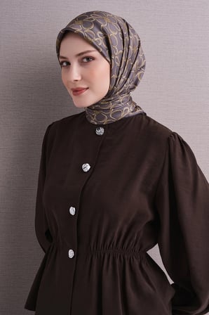 Armine Geometrik Desenli Sura İpek Eşarp 9638DS