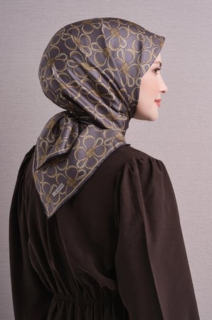 Armine Geometrik Desenli Sura İpek Eşarp 9638DS