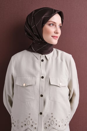 Armine Sade Desenli Sura İpek Eşarp 9642DS