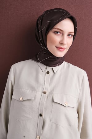 Armine Sade Desenli Sura İpek Eşarp 9642DS
