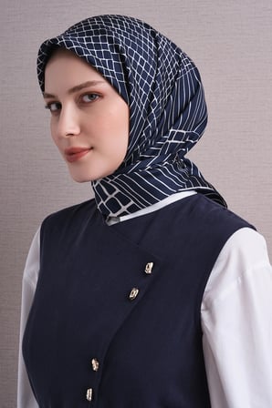 Armine Geometrik Desenli Sura İpek Eşarp 9644DS