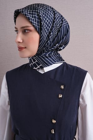 Armine Geometrik Desenli Sura İpek Eşarp 9644DS
