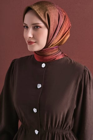Armine Monogram Desenli Jakarlı Sura İpek Eşarp 9647DS