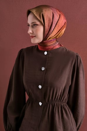 Armine Monogram Desenli Jakarlı Sura İpek Eşarp 9647DS