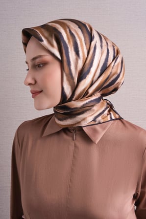Armine Zebra Desenli %100 Sura İpek Eşarp 9629DS