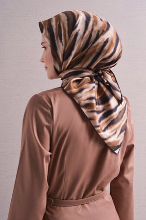 Armine Zebra Desenli %100 Sura İpek Eşarp 9629DS