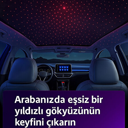 66W Led Işık Tavan Aydınlatmalı 4IN1 Çift Kablolu Hızlı Şarj 3.4A Araç İçi Çakmaklık Şarj Aleti