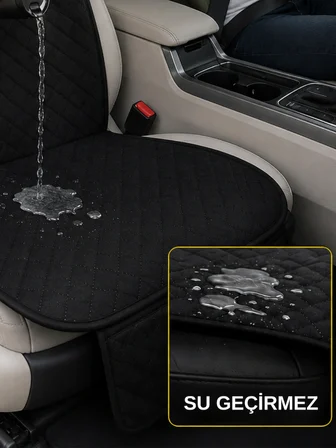 Beylini 2 Adet Oto Ön Koltuk Minderi Koltuk Kılıfı Cepli Lastikli Su Geçirmez Yıkanabilir Kapitone Kumaş Terletmez Universal Çocuk Kedi Köpek Kir Önleyici Kaymaz Set