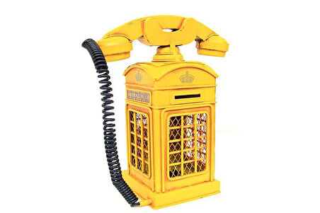 Dekoratif Metal Ahizeli Telefon Kumbara Biblo Hediyelik