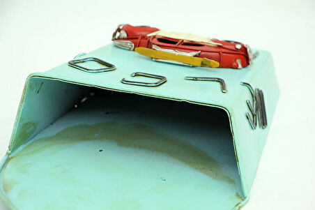 Dekoratif Metal Saksı Sepet Modeli Dekoratif Vintage Hediyelik