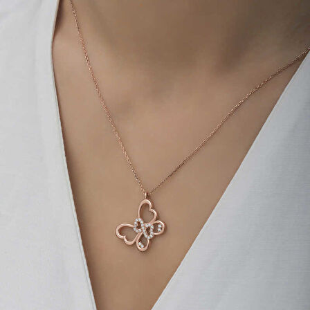 925 Ayar Gümüş Sonsuzluk Kelebek Kadın Gümüş Kolye