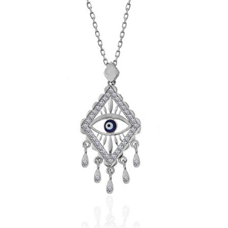 925 Ayar Gümüş Nazarlı Göz Kadın Kolye