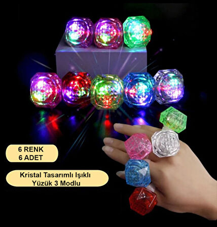 Kristal LED Parti Yüzük Seti