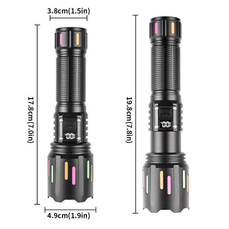 Zoomlu Led Powerbank Özellikli Şarjlı El Feneri