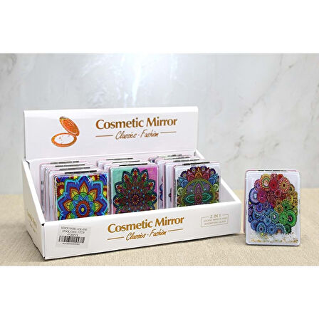 Mandala Desenli Hareketli Sulu El Aynası