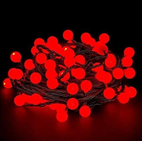 5m 28 Led Kırmızı Işık Siyah Kablo Fişli
