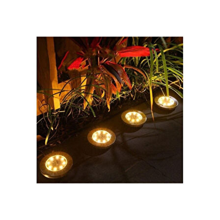 4'lü Solar Panelli Kazıklı Zemin Solar Ledi 8+4 Led GÜN IŞIĞI