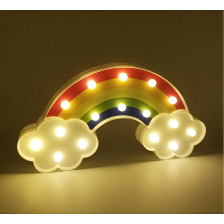 Rengarenk Gökkuşağı Bulut Led Işıklı Gece Lambası