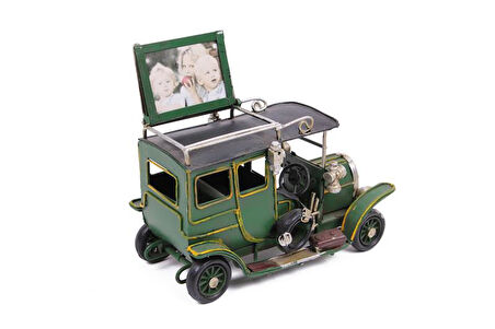 Dekoratif Metal Araba Çerçeveli Biblo Hediyelik