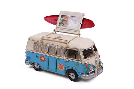Dekoratif Metal Minibüs Çerçeveli ve Kumbaralı Hediyelik