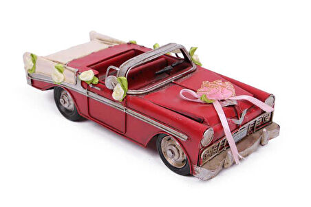 Dekoratif Metal Araba Üstü Açık Vintage Biblo Hediyelik