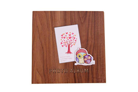 Albüm Ahşap Baykuş Temalı Resim Çerçeveli Hediyelik