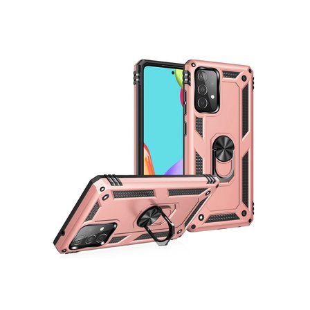Samsung Uyumlu Galaxy A32 Kılıf Sofya Yüzüklü Silikon Kapak - Rose