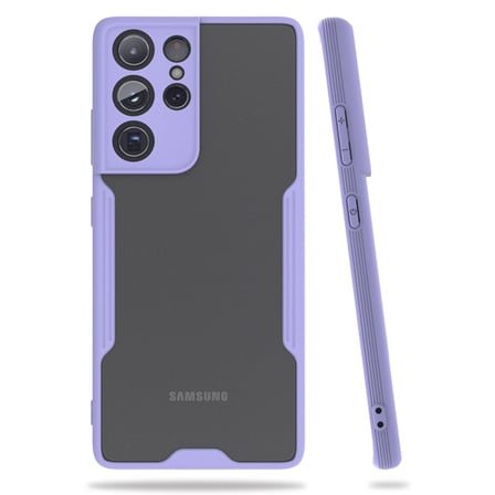 Samsung Galaxy S21 Ultra Kılıf Platin Silikon - Lila - Lila