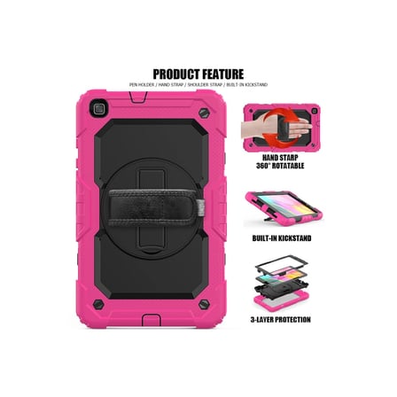 Samsung Uyumlu Galaxy T290 Tab A 8 Kılıf Pars Tablet Kapak - Pembe