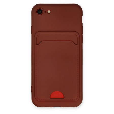 Apple İphone  Kılıf Kelvin Kartvizitli Silikon - Bordo