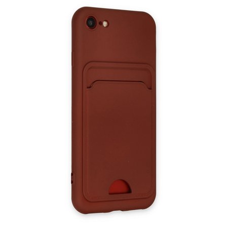 Apple İphone  Kılıf Kelvin Kartvizitli Silikon - Bordo