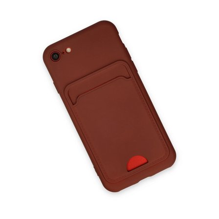 Apple İphone  Kılıf Kelvin Kartvizitli Silikon - Bordo