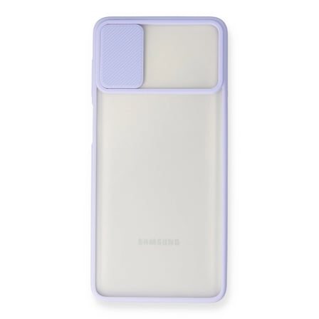 Samsung Galaxy M51 Kılıf Palm Buzlu Kamera Sürgülü Silikon - Lila