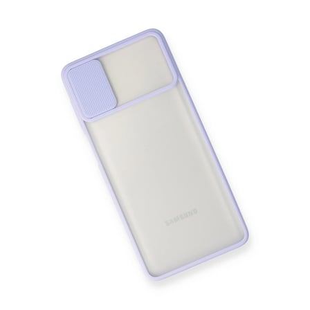 Samsung Galaxy M51 Kılıf Palm Buzlu Kamera Sürgülü Silikon - Lila