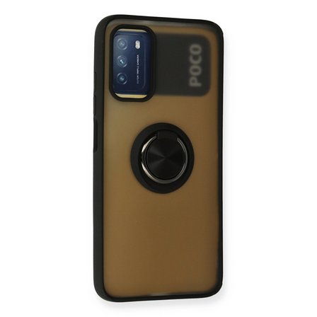 Xiaomi Uyumlu Redmi 9t Kılıf Montreal Yüzüklü Silikon Kapak - Siyah