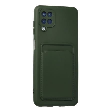 Samsung Galaxy A12 Kılıf Kelvin Kartvizitli Silikon - Koyu Yeşil