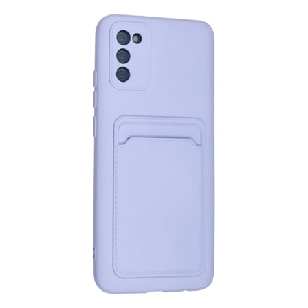 Newface Samsung Galaxy A02s Kılıf Kelvin Kartvizitli Silikon - Lila - Lila