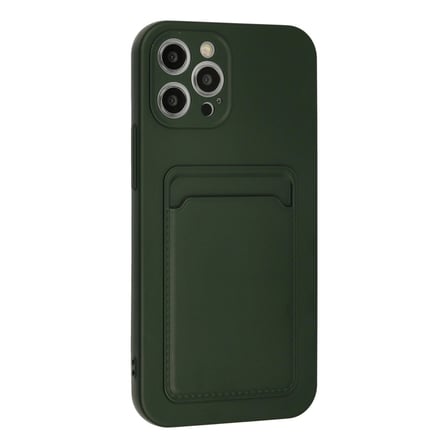 Apple Uyumlu İphone 12 Pro Max Kılıf Kelvin Kartvizitli Silikon - Koyu Yeşil