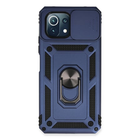 Xiaomi Uyumlu Mi 11 Lite Kılıf Pars Lens Yüzüklü Silikon - Lacivert