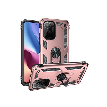 Xiaomi Uyumlu Poco F3 Kılıf Sofya Yüzüklü Silikon Kapak - Rose