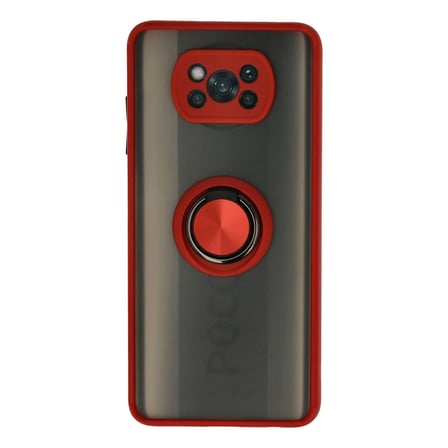 Xiaomi Uyumlu Pocophone X3 Kılıf Montreal Yüzüklü Silikon Kapak - Kırmızı
