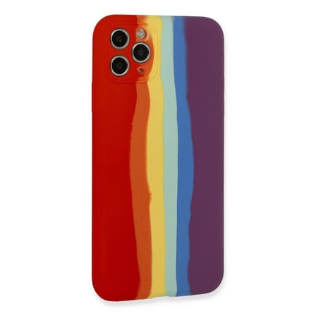 Apple İphone 11 Pro Kılıf Ebruli Lansman Silikon - Kırmızı-mor - Kırmızı