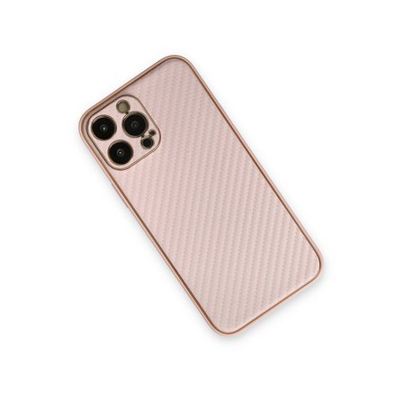 Apple Uyumlu İphone 13 Pro Max Kılıf Coco Karbon Silikon - Pembe
