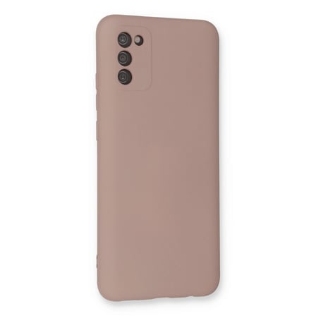 Samsung Uyumlu Galaxy A03s Kılıf Nano İçi Kadife Silikon - Pudra