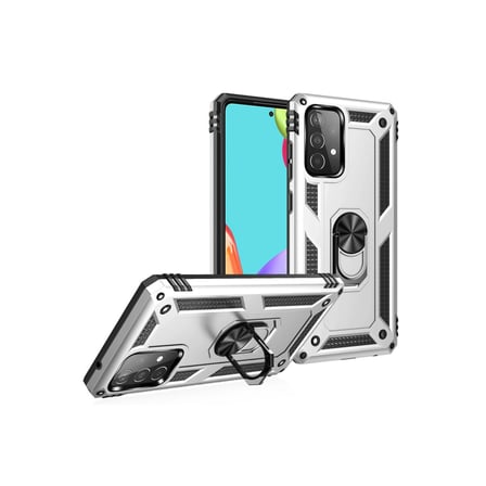 Samsung Uyumlu Galaxy A33 5g Kılıf Sofya Yüzüklü Silikon Kapak - Gümüş