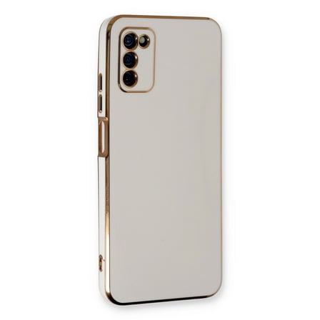 Samsung Uyumlu Galaxy A03s Kılıf Volet Silikon - Beyaz